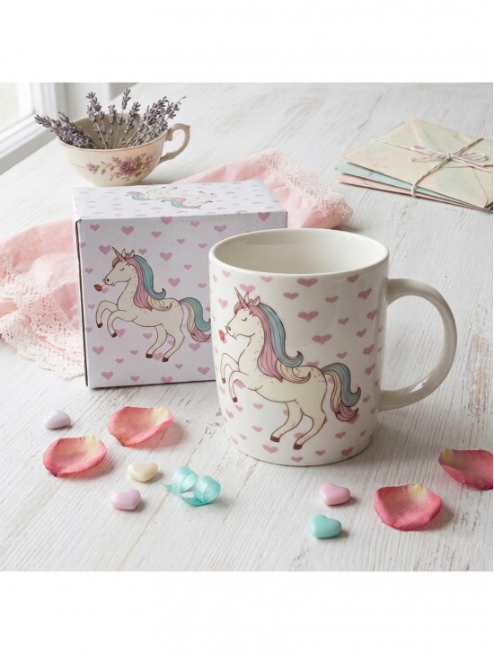 Unicorn Print Mug Cup Set (3pc) With Gift Box 350ml (12oz)